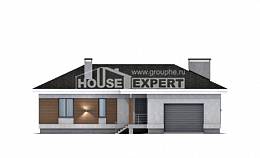 165-001-П Проект одноэтажного дома и гаражом, недорогой дом из бризолита Суоярви, House Expert