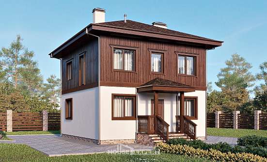 100-006-Л Проект двухэтажного дома, классический загородный дом из арболита, Олонец