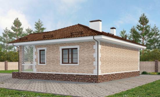 065-002-П Проект бани из кирпича Питкяранта | Проекты одноэтажных домов от House Expert