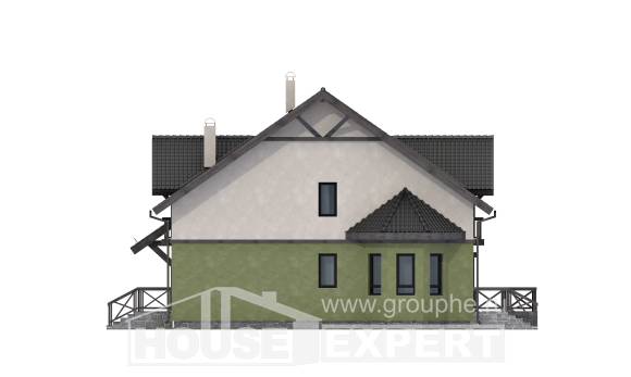 120-003-П Проект двухэтажного дома с мансардным этажом, скромный домик из арболита Питкяранта, House Expert