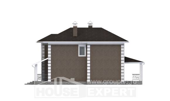 185-002-П Проект двухэтажного дома, бюджетный домик из пеноблока Кондопога, House Expert