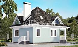 110-001-Л Проект двухэтажного дома мансардный этаж, скромный загородный дом из бризолита Костомукша, House Expert