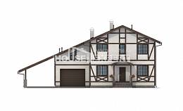 250-002-Л Проект двухэтажного дома мансардный этаж и гаражом, средний домик из кирпича Петрозаводск, House Expert