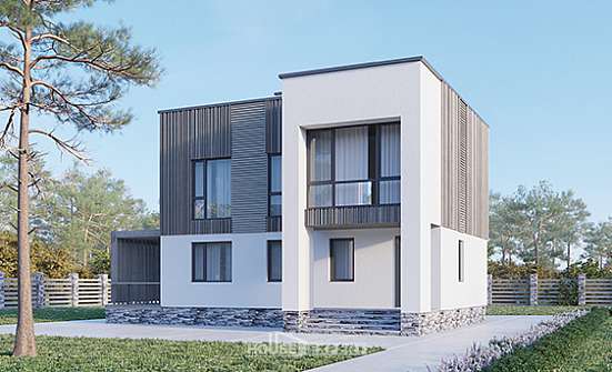 150-017-П Проект двухэтажного дома, небольшой коттедж из бризолита Суоярви | Проекты домов от House Expert