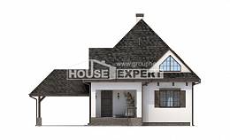 110-002-Л Проект двухэтажного дома с мансардным этажом, гараж, уютный домик из твинблока Лахденпохья, House Expert