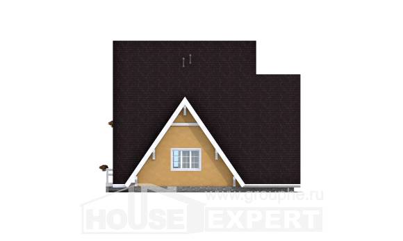 155-008-П Проект двухэтажного дома мансардный этаж, уютный загородный дом из бревен Питкяранта, House Expert