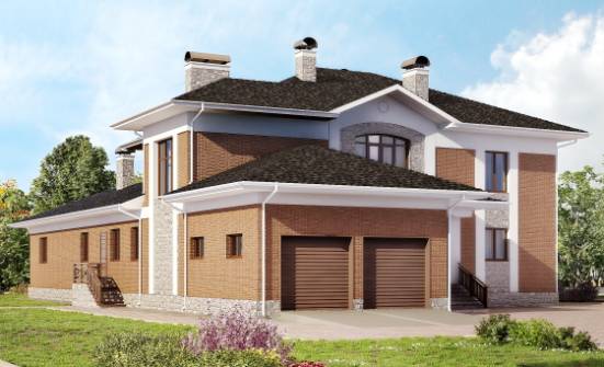520-002-Л Проект трехэтажного дома, гараж, современный загородный дом из поризованных блоков, Питкяранта