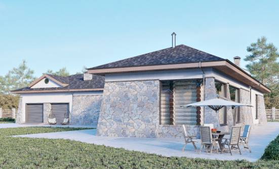280-004-Л Проект одноэтажного дома, гараж, большой дом из поризованных блоков Сегежа | Проекты домов от House Expert