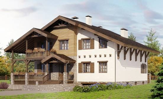400-004-П Проект трехэтажного дома мансардный этаж и гаражом, уютный домик из кирпича Петрозаводск | Проекты домов от House Expert