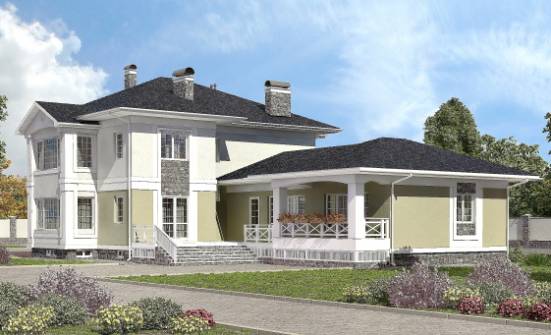 620-001-Л Проект трехэтажного дома и гаражом, красивый дом из газосиликатных блоков Кондопога | Проекты домов от House Expert