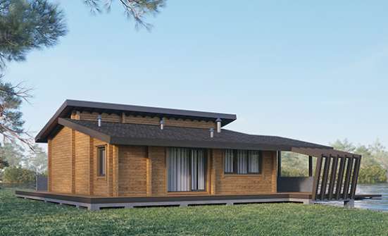 100-007-П Проект бани из дерева Лахденпохья | Проекты одноэтажных домов от House Expert