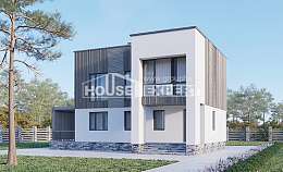150-017-П Проект двухэтажного дома, красивый домик из арболита Сортавала, House Expert