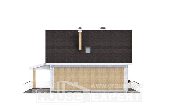 130-004-П Проект двухэтажного дома мансардный этаж, компактный коттедж из пеноблока, Сортавала