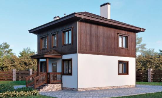 100-006-Л Проект двухэтажного дома, классический загородный дом из арболита, Олонец