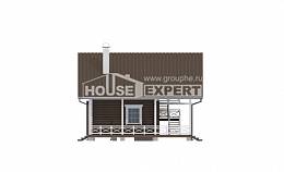 080-001-П Проект двухэтажного дома мансардой, бюджетный загородный дом из бревен, Суоярви